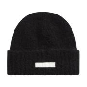 Calvin Klein Svart Satin Label Beanie Black, Dam