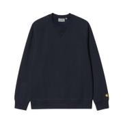 Carhartt Wip Chase Sweatshirt - Hög kvalitet och stilfull Blue, Herr