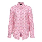 Pinko Muslin skjorta med Monogram och brodyr Pink, Dam