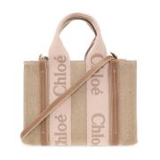 Chloé ‘Woody Small’ shopper väska Beige, Dam