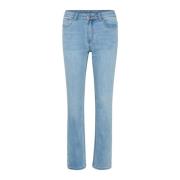 Kaffe Snygga Straight Leg Jeans med Mid-Rise Midja och Klassiska Ficko...