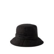 Ganni Quiltad Tech Bucket Hat - Svart Black, Dam
