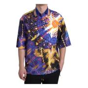 Dolce & Gabbana Multifärgad Luminaire Print Polo Shirt Multicolor, Her...