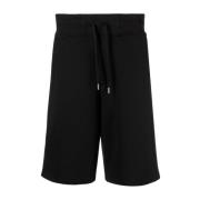 Versace Jeans Couture Svarta Bomullsfleece Shorts Black, Herr