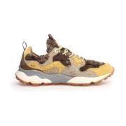 Flower Mountain Beige Sneakers med Mountain Flower Design Beige, Dam