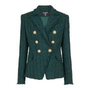 Balmain Tweedjacka med 6 knappar Green, Dam