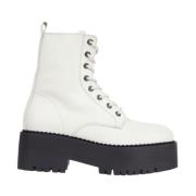 Tommy Jeans Vita Dragkedja Ankelboots White, Dam