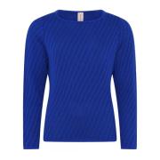 Skovhuus Speciell Rutig Pullover Blus Blue, Dam