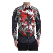 Dolce & Gabbana Blommig skjorta med tjurtryck Multicolor, Herr