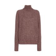 Kiton Burgundy Speckle-Stickad Tröja Red, Dam