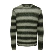 Only & Sons Gradient Crew Knit Sweater Green, Herr