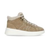 Hogan Beiga Lädersneakers för Kvinnor Beige, Dam