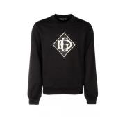 Dolce & Gabbana Broderad Sweatshirt - Noir Kollektion Black, Herr