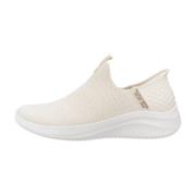 Skechers Stiliga Ultra Flex Sneakers för Kvinnor Beige, Dam