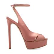 Casadei ‘Flora Jolly’ satinplattformsandaler Pink, Dam