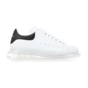 Alexander McQueen Vita lädersneakers med svart häl White, Dam