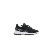 Givenchy Svarta Läder Låga Sneakers med Logotryck Multicolor, Herr