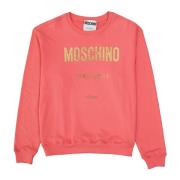 Moschino Logo Bomullssweatshirt för Män Pink, Herr