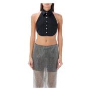 Philosophy di Lorenzo Serafini Svart Duchesse Crop Top Black, Dam