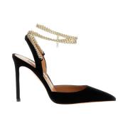 Aquazzura Svarta Läder Slingback Pumps Black, Dam