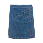 JW Anderson Twisted Mini Denim Kjol Blue, Dam