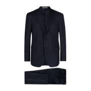 Corneliani Single Breasted Suits Blue, Herr