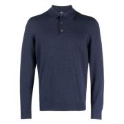 Fedeli Lyxig Cashmere Polo Shirt Blue, Herr