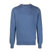 Barba Lyxig Cashmere Stickat Blue, Herr