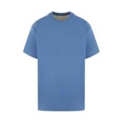 Bottega Veneta Blå Oversize Bomull T-shirt med Rund Hals Blue, Herr