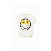 Desigual Unikt Tryck Vit T-shirt White, Dam