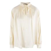 Max Mara Ivory Sidenblus Beige, Dam