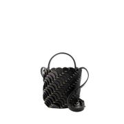 Paco Rabanne Svart Läder Bucket Bag - Axelrem - Öppen Topp Black, Dam