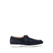 Kiton Bekväm Läder Moccasin Blue, Herr