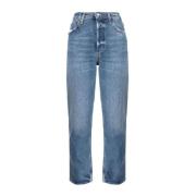 Agolde Riley Ripped Denim Jeans Blue, Dam