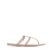 Valentino Garavani Rockstud Spike Platta Sandaler Pink, Dam