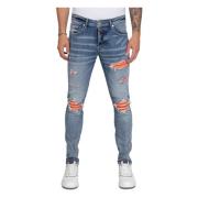 My Brand Orange Ripped Biker Jeans Blue, Herr