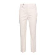 Peserico Beige Byxor med Slim Fit och Patch Detalj Beige, Dam