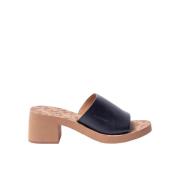 See by Chloé Essie Mule - Svart Läderklackad Sandal Black, Dam