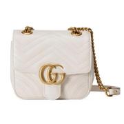 Gucci Mini Quiltad Axelremsväska White, Dam