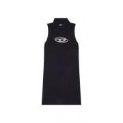 Diesel Hög Hals Bodycon Mini Klänning Black, Dam