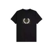 Fred Perry Svart Grafisk T-Shirt Black, Herr