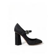 Dolce & Gabbana Brokad Kristall Häl Pumps Black, Dam