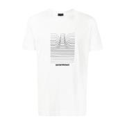 Emporio Armani Grafiskt Tryck Oversized T-Shirt White, Herr