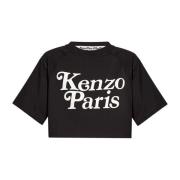 Kenzo Kortärmad T-shirt med logotyp Black, Dam