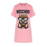 Moschino Rosa Stickad Klänning för Kvinnor Pink, Dam