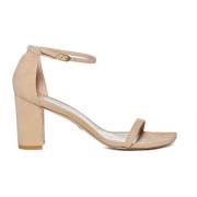 Stuart Weitzman Beige Blockklack Sandaler Beige, Dam