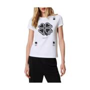 Twinset Quadrifoglio Print T-Shirt White, Dam