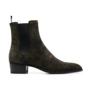 Saint Laurent Bruna Chelsea Boots för Män Brown, Herr