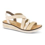 Rieker Bekväm Sandal med Kardborrelås Beige, Dam