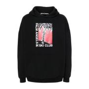 Palm Angels Svart Vit Hoody SCI Club Black, Herr